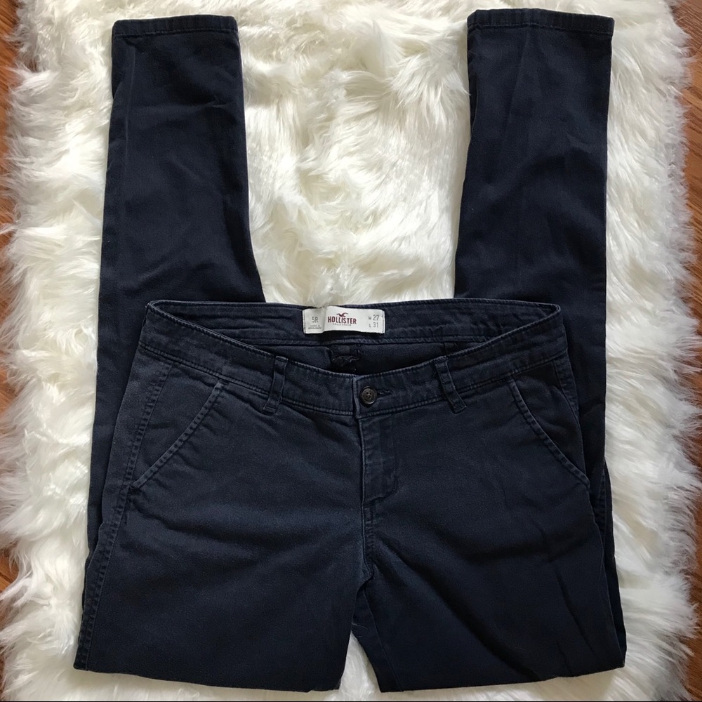 Hollister Navy Dark Wash Skinny Jeans 5 Regular